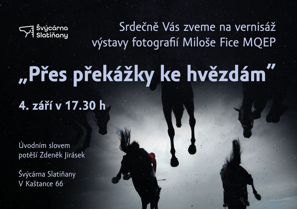 Pozvánka na vernisáž výstavy Miloše Fice „Přes překážky ke hvězdám